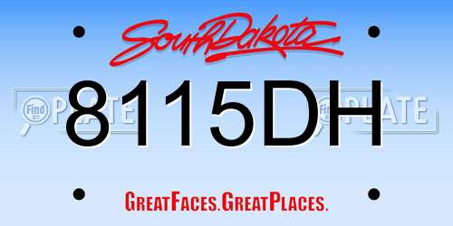 8115DH South Dakota License Plate