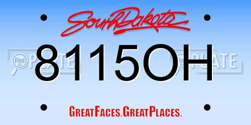 8115OH South Dakota License Plate