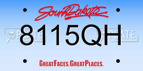 8115QH South Dakota License Plate