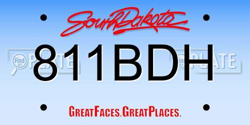 811BDH South Dakota License Plate