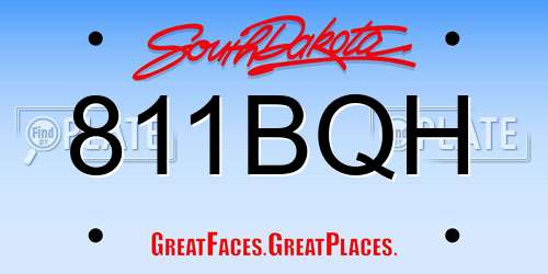 811BQH South Dakota License Plate