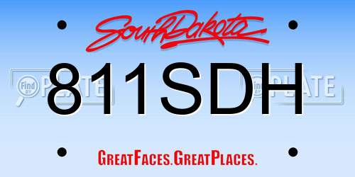 811SDH South Dakota License Plate