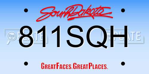811SQH South Dakota License Plate