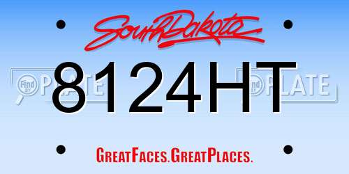 8124HT South Dakota License Plate