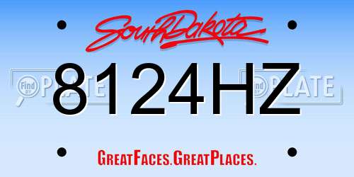 8124HZ South Dakota License Plate