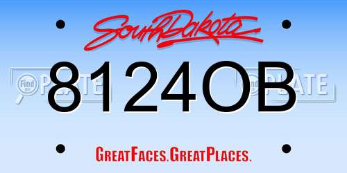 8124OB South Dakota License Plate