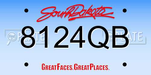 8124QB South Dakota License Plate