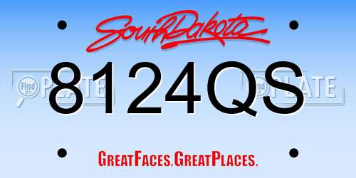 8124QS South Dakota License Plate
