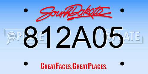 812A05 South Dakota License Plate