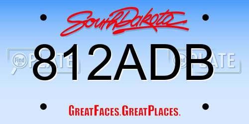812ADB South Dakota License Plate