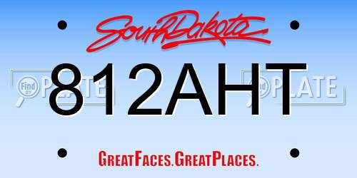 812AHT South Dakota License Plate