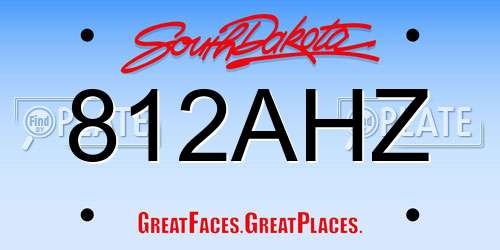 812AHZ South Dakota License Plate