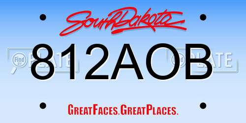 812AOB South Dakota License Plate
