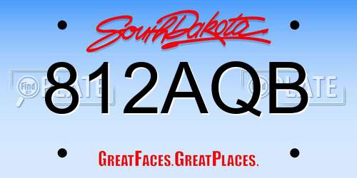 812AQB South Dakota License Plate