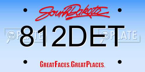 812DET South Dakota License Plate