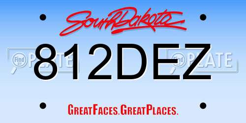 812DEZ South Dakota License Plate