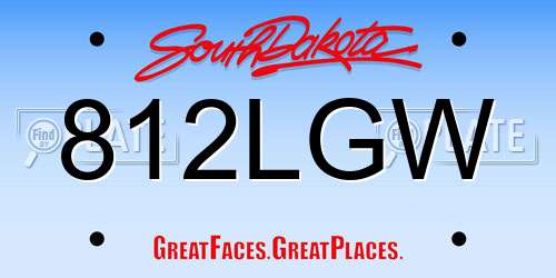 812LGW South Dakota License Plate
