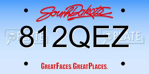 812QEZ South Dakota License Plate