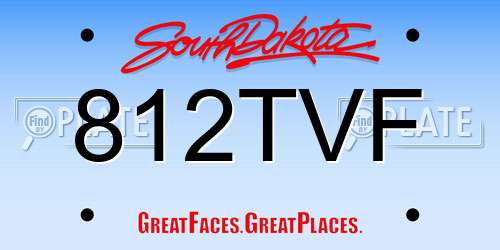 812TVF South Dakota License Plate