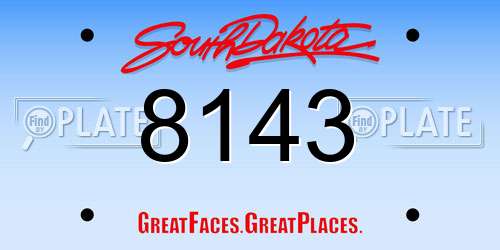 8143 South Dakota License Plate