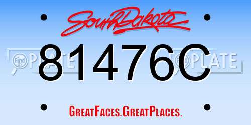 81476C South Dakota License Plate