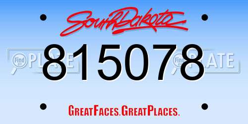 815078 South Dakota License Plate