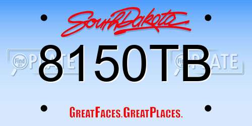 8150TB South Dakota License Plate