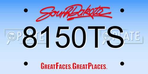 8150TS South Dakota License Plate