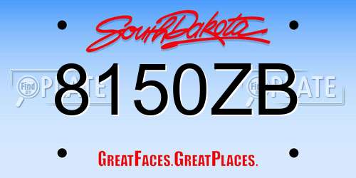 8150ZB South Dakota License Plate