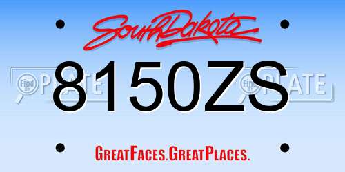 8150ZS South Dakota License Plate