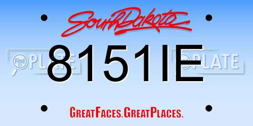 8151IE South Dakota License Plate