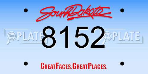8152 South Dakota License Plate