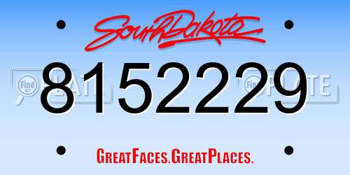 8152229 South Dakota License Plate