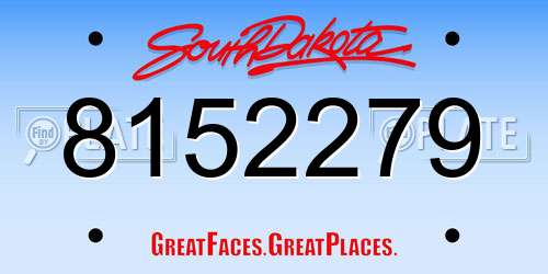 8152279 South Dakota License Plate