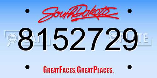 8152729 South Dakota License Plate