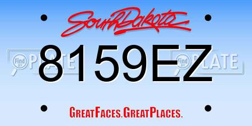 8159EZ South Dakota License Plate