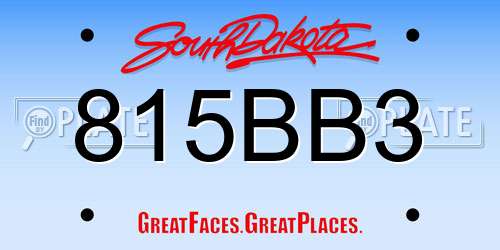 815BB3 South Dakota License Plate