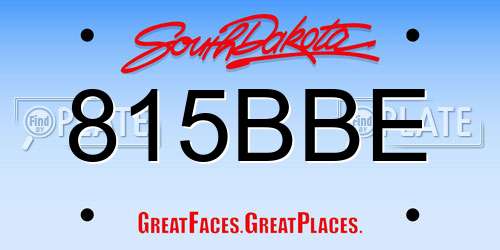 815BBE South Dakota License Plate
