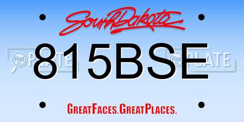 815BSE South Dakota License Plate
