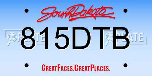 815DTB South Dakota License Plate