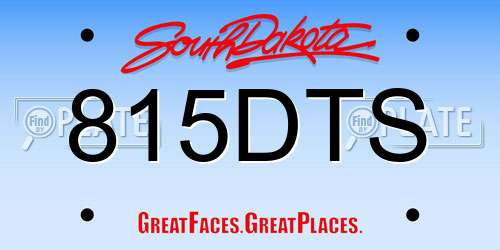 815DTS South Dakota License Plate