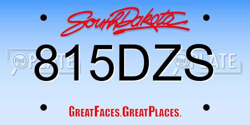 815DZS South Dakota License Plate