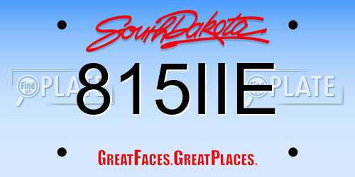 815IIE South Dakota License Plate