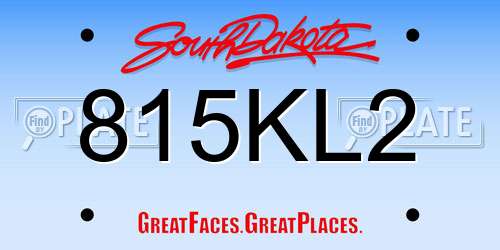 815KL2 South Dakota License Plate