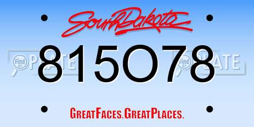 815O78 South Dakota License Plate