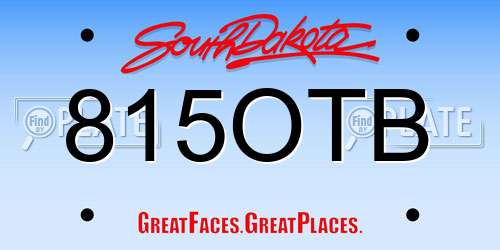 815OTB South Dakota License Plate