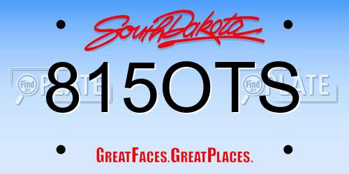 815OTS South Dakota License Plate