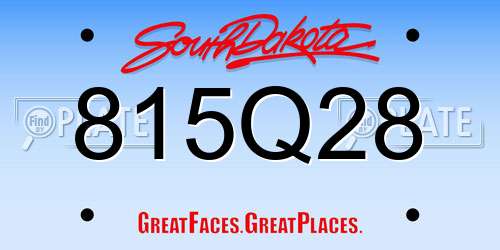 815Q28 South Dakota License Plate