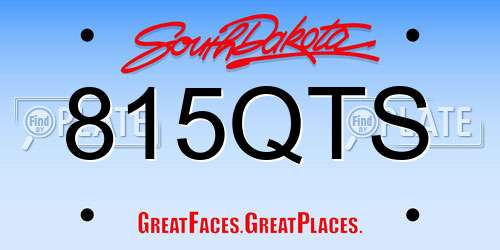 815QTS South Dakota License Plate