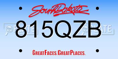 815QZB South Dakota License Plate
